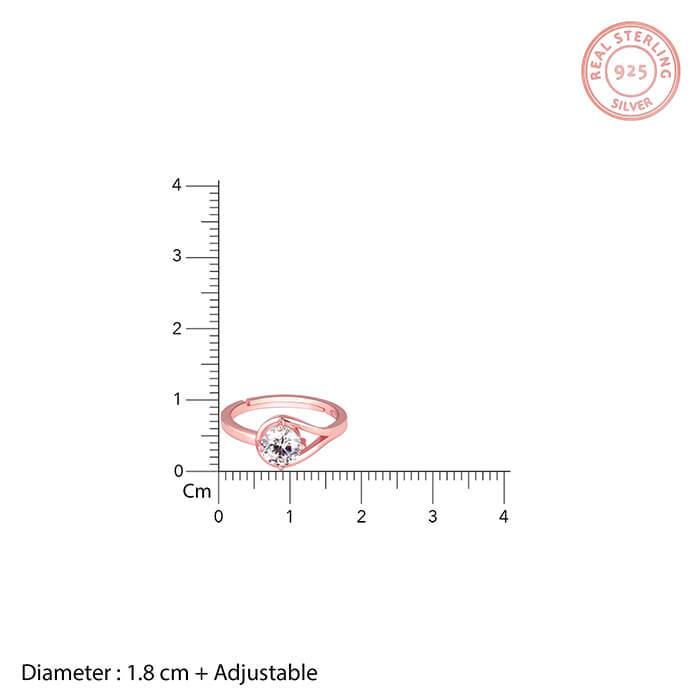 Rose Gold Classic Zircon Ring : R0512