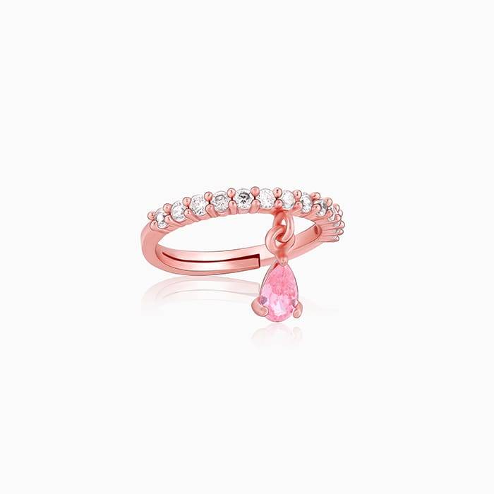 Rose Gold Dangling Snowdrop Ring : R0513