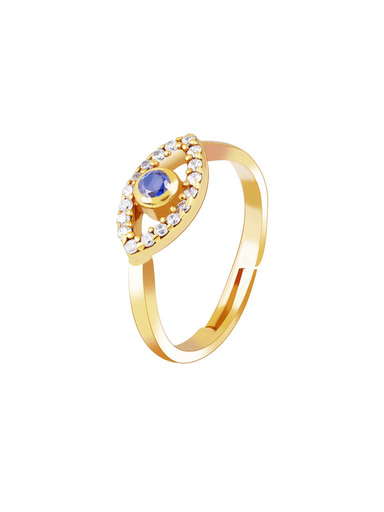 GIVA 925 Sterling Silver Golden Evil Eye Saviour Ring