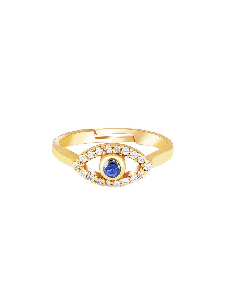 GIVA 925 Sterling Silver Golden Evil Eye Saviour Ring