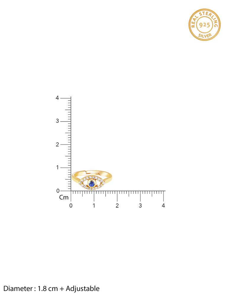 GIVA 925 Sterling Silver Golden Evil Eye Saviour Ring