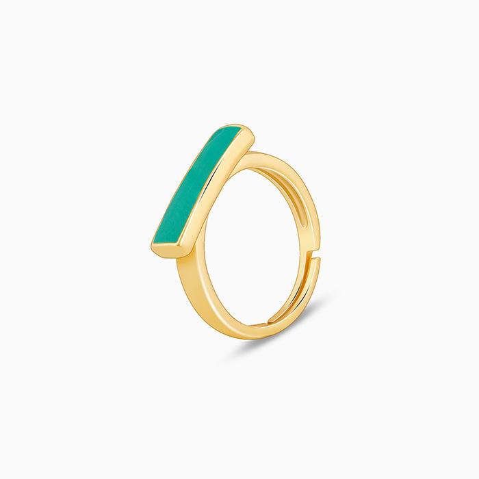 Golden Aquamarine Serenity Ring : R0521