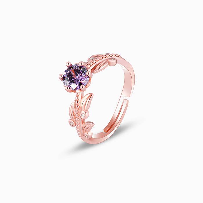 Rose Gold Amethyst Ring : R0532