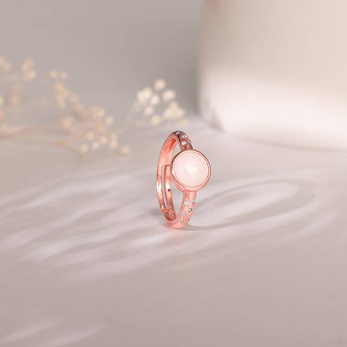 925 Silver Rose Gold Heather Ring : R0539