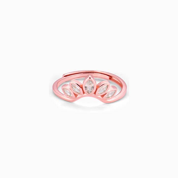 Rose Gold Lotus Crown Ring : R0563