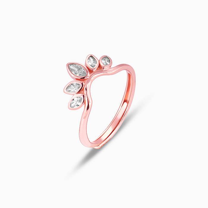 Rose Gold Lotus Crown Ring : R0563