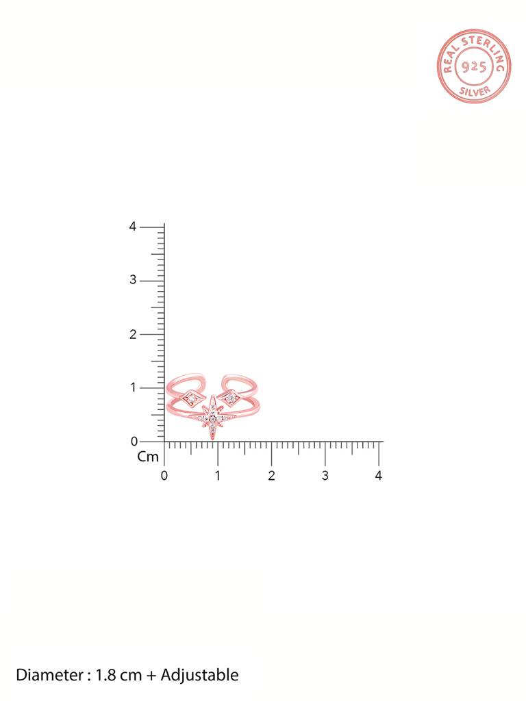 GIVA 925 Sterling Silver Rose Gold Celestial Love Ring