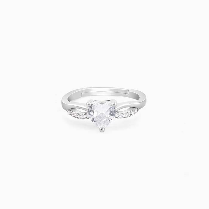 Silver Endless Heart Ring : R056
