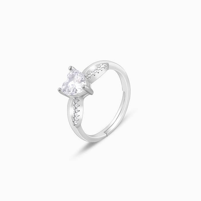 Silver Endless Heart Ring : R056