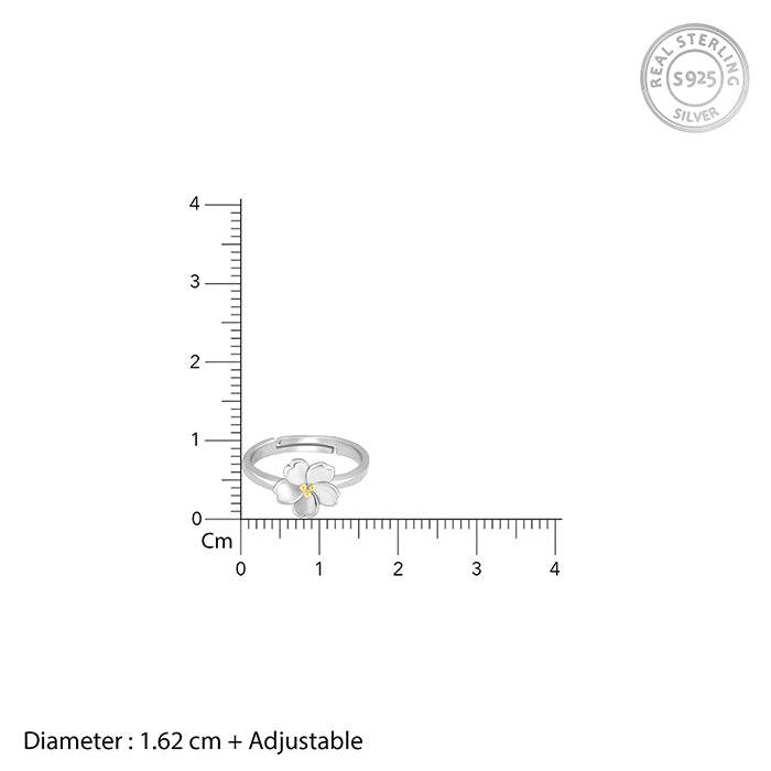 Silver Rose Of Winter Flower Ring : R0596