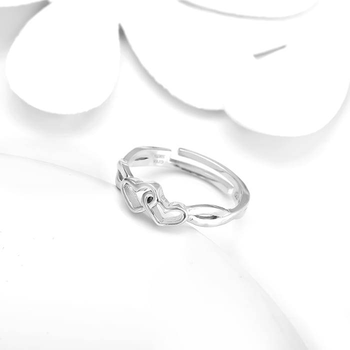 Silver Locked-In-Love Ring : R0598