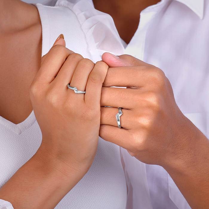 Giva 925 Silver Sinuosity Couple Rings,Adjustable | Gifts For Men And Women | With Certifi : R0612