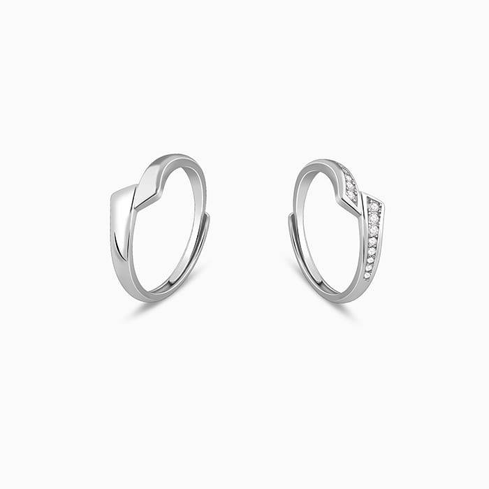 Giva 925 Silver Sinuosity Couple Rings,Adjustable | Gifts For Men And Women | With Certifi : R0612