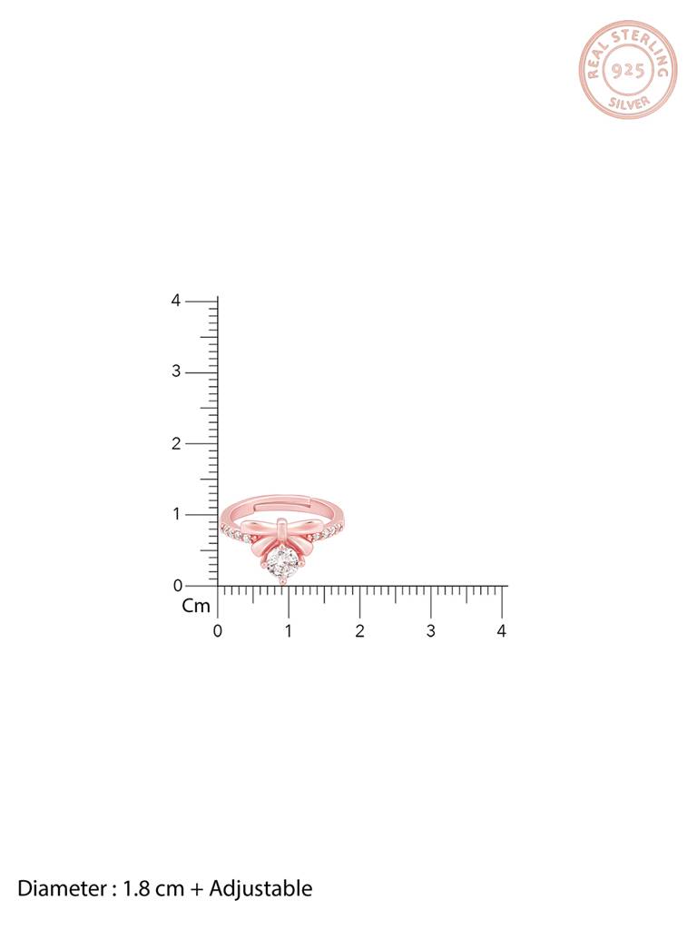 GIVA 925 Sterling Silver Rose Gold Ribbon Dance Ring