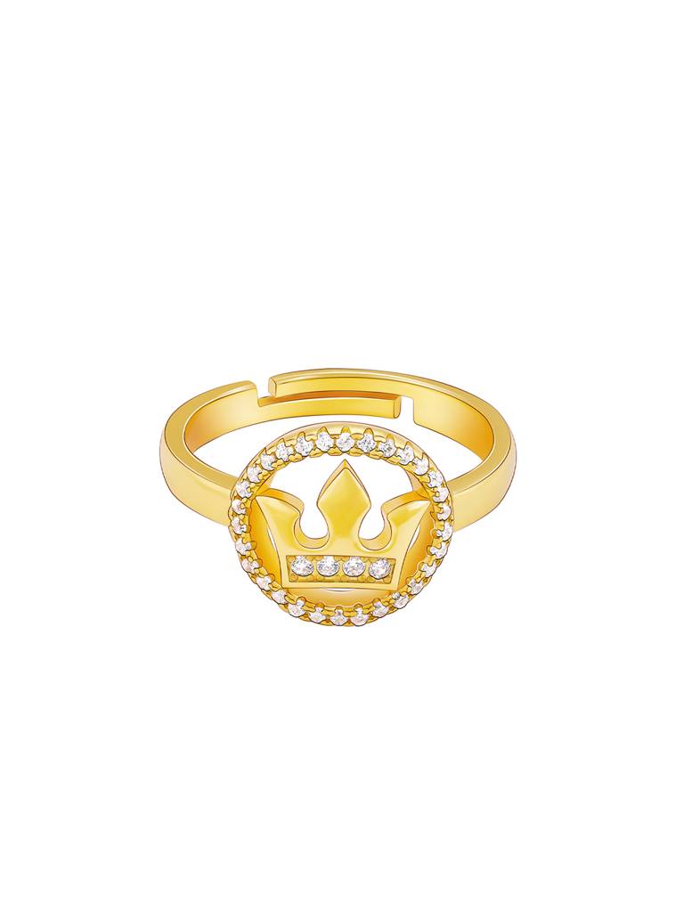 GIVA 925 Sterling Silver Golden Queens Crown Ring