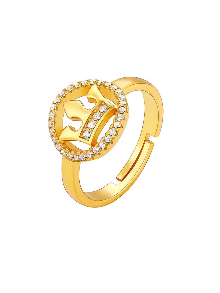 GIVA 925 Sterling Silver Golden Queens Crown Ring