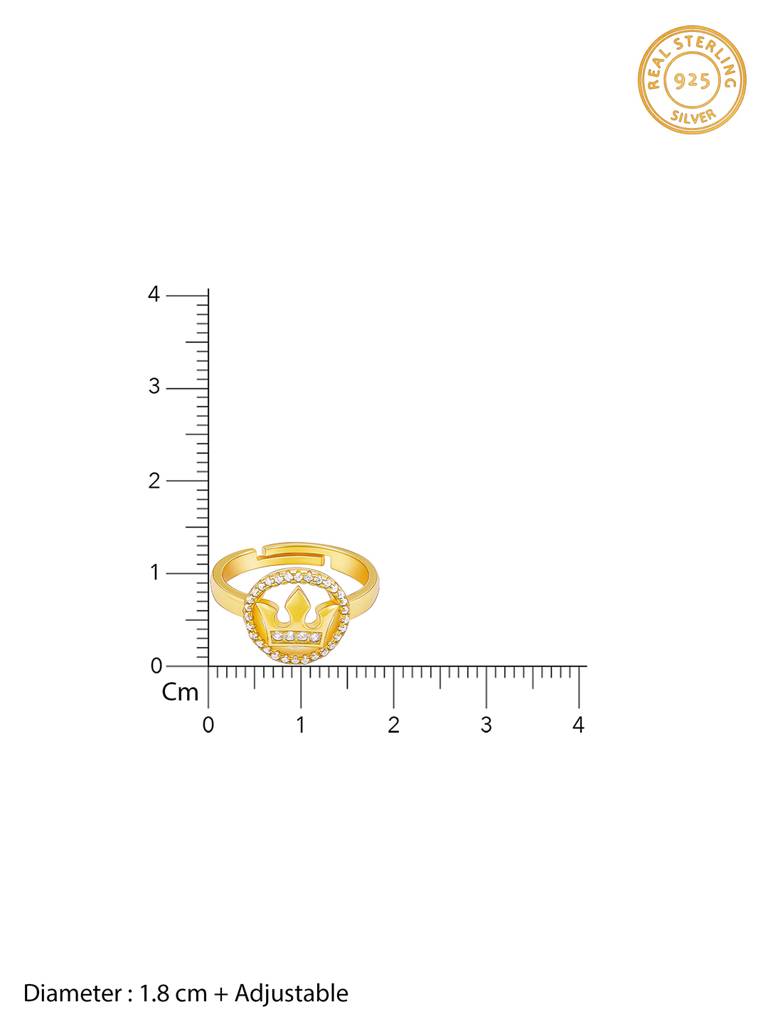 GIVA 925 Sterling Silver Golden Queens Crown Ring