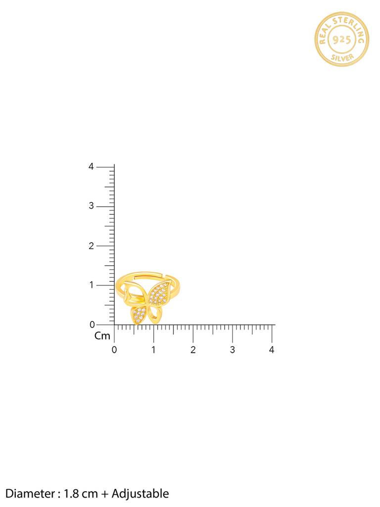 GIVA 925 Sterling Silver Golden Butterfly Bloom Ring
