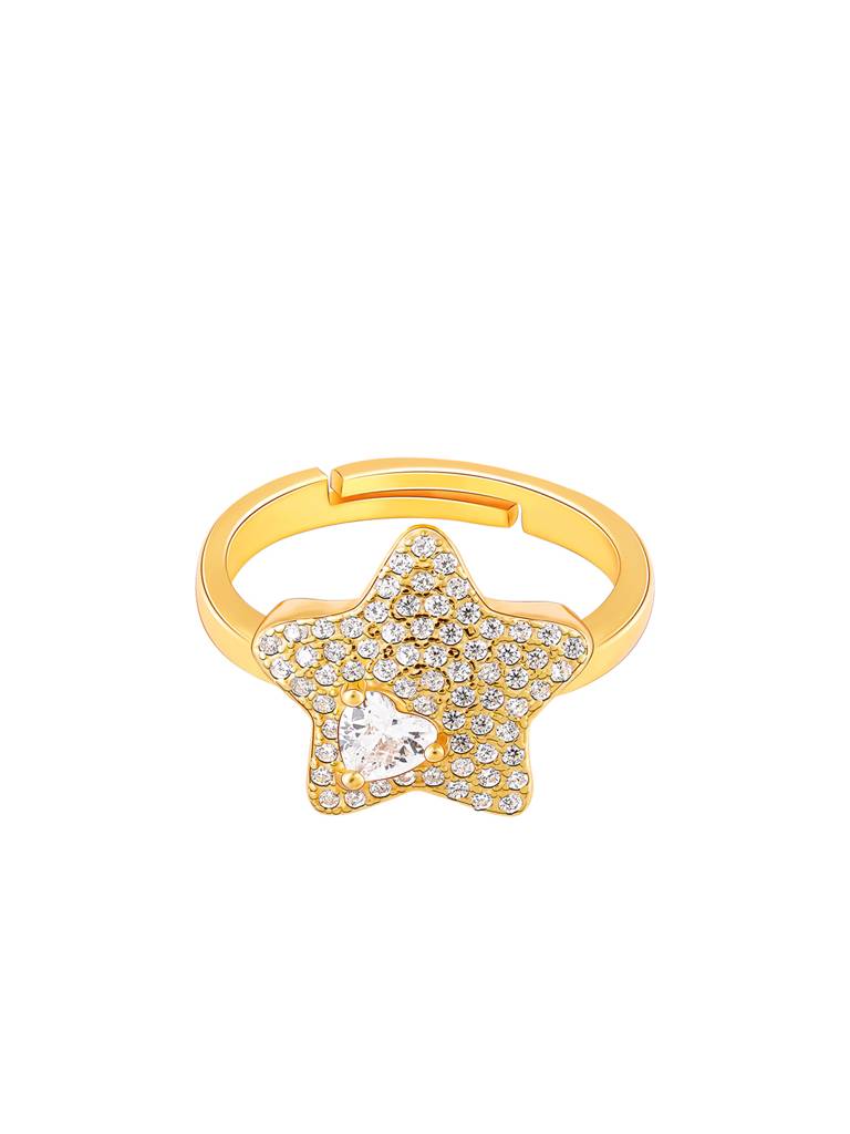 GIVA 925 Sterling Silver Golden Star of Love Ring
