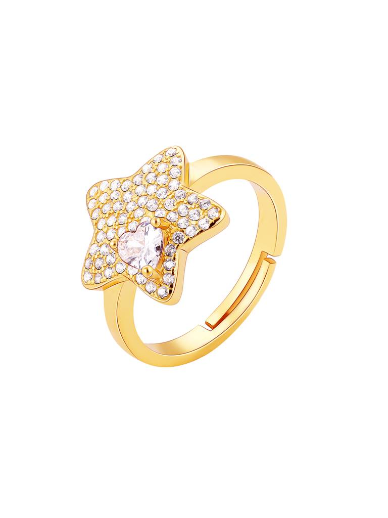 GIVA 925 Sterling Silver Golden Star of Love Ring