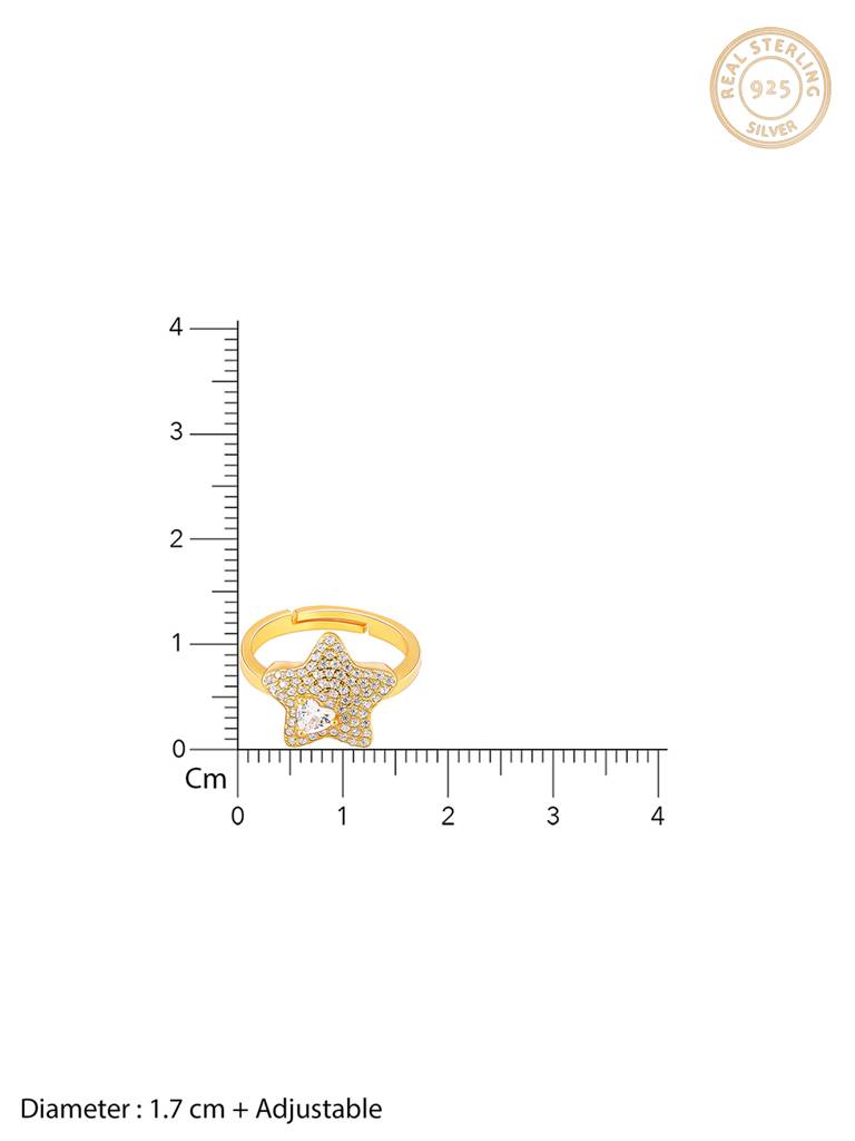 GIVA 925 Sterling Silver Golden Star of Love Ring
