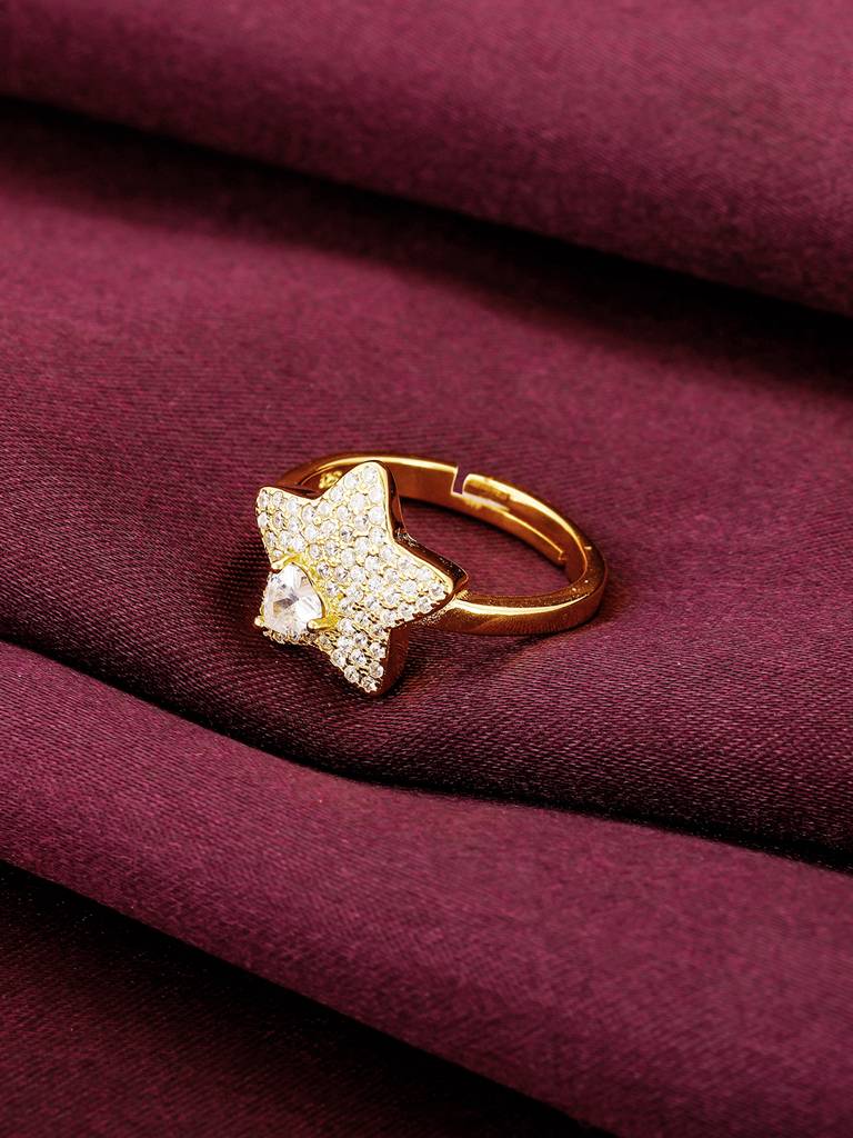 GIVA 925 Sterling Silver Golden Star of Love Ring