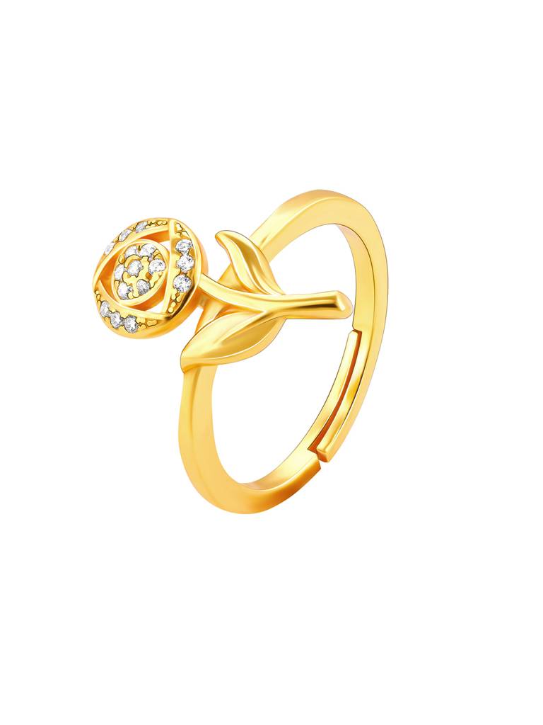 GIVA 925 Sterling Silver Golden Rosy Romance Ring