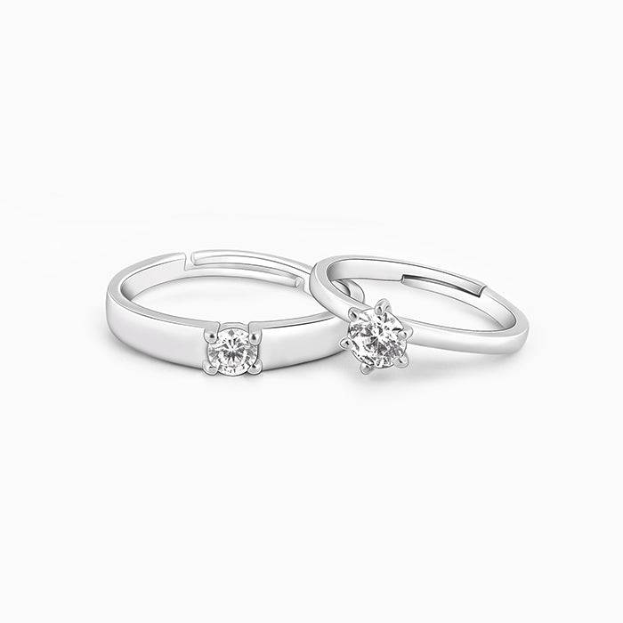Anushka Sharma Silver Minimal Couple Rings : R063