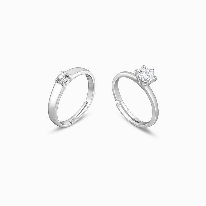 Anushka Sharma Silver Minimal Couple Rings : R063