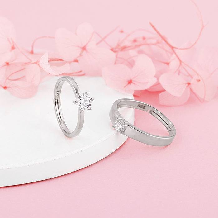 Anushka Sharma Silver Minimal Couple Rings : R063