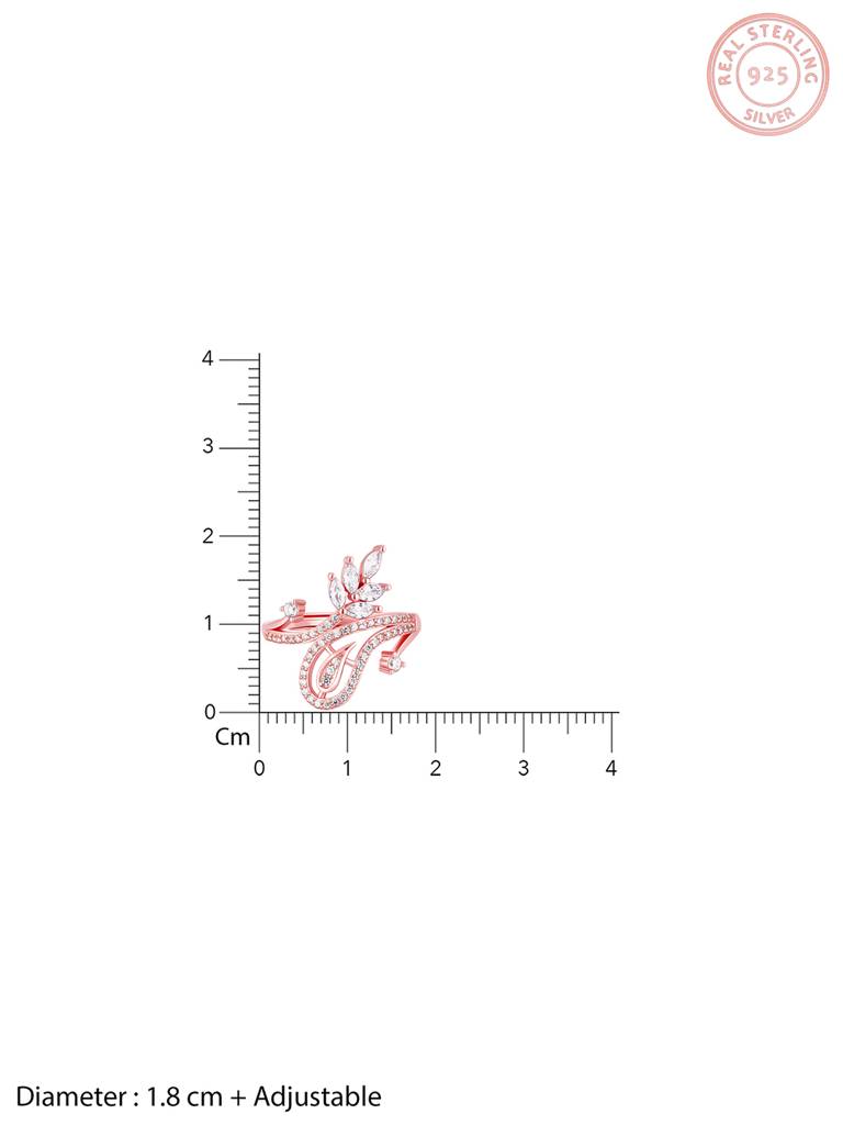 GIVA 925 Sterling Silver Rose Gold Cocktail Ring