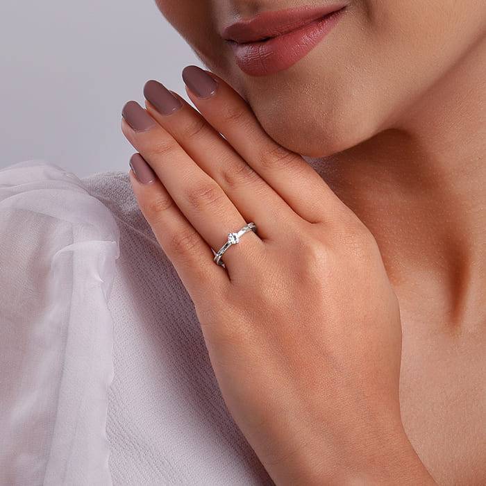 925 Silver Zircon Love Island Ring : R0645