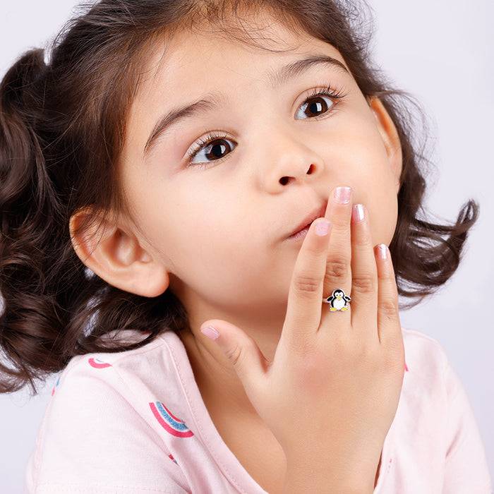 Silver Pingu Kids Ring : R0652