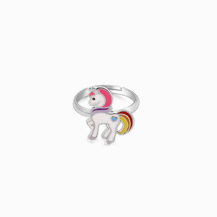 Silver Cute Unicorn Kids Ring : R0653