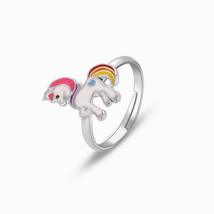 Silver Cute Unicorn Kids Ring : R0653