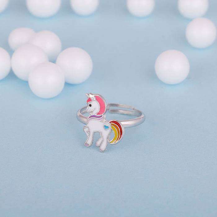 Silver Cute Unicorn Kids Ring : R0653