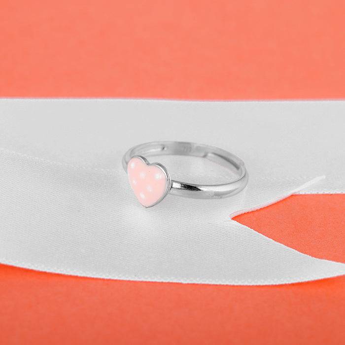 Silver Baby Pink Love Kids Ring Silver Baby Pink Love Kids Ring
