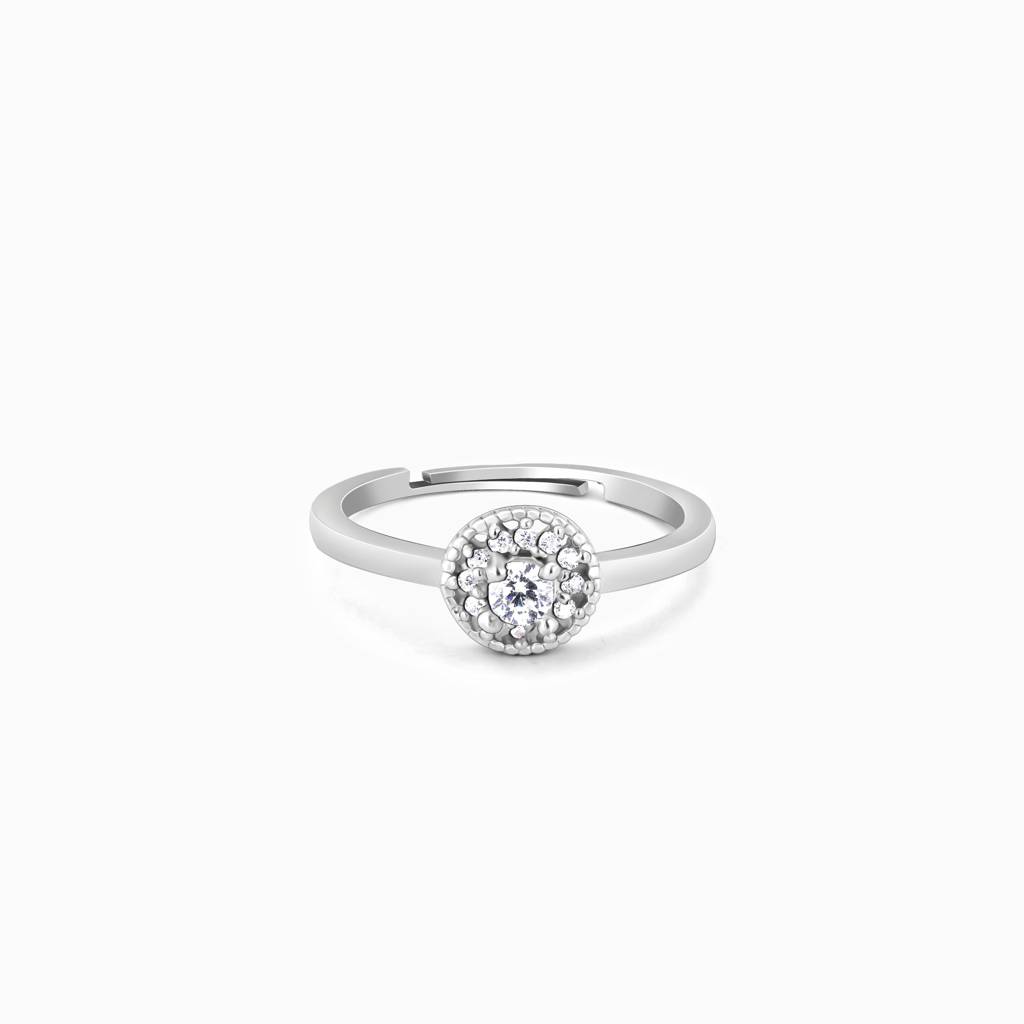 Silver Zircon Sunrise Ring : R066