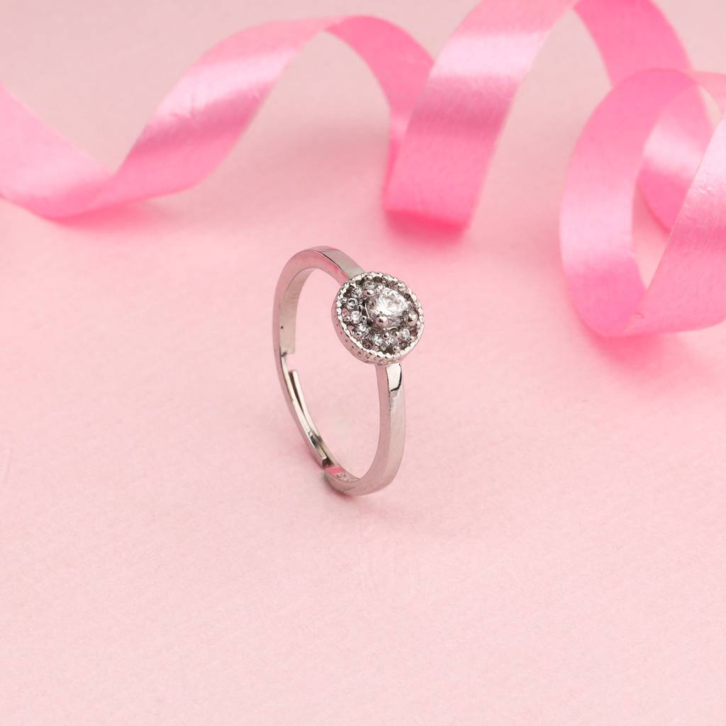 Silver Zircon Sunrise Ring : R066