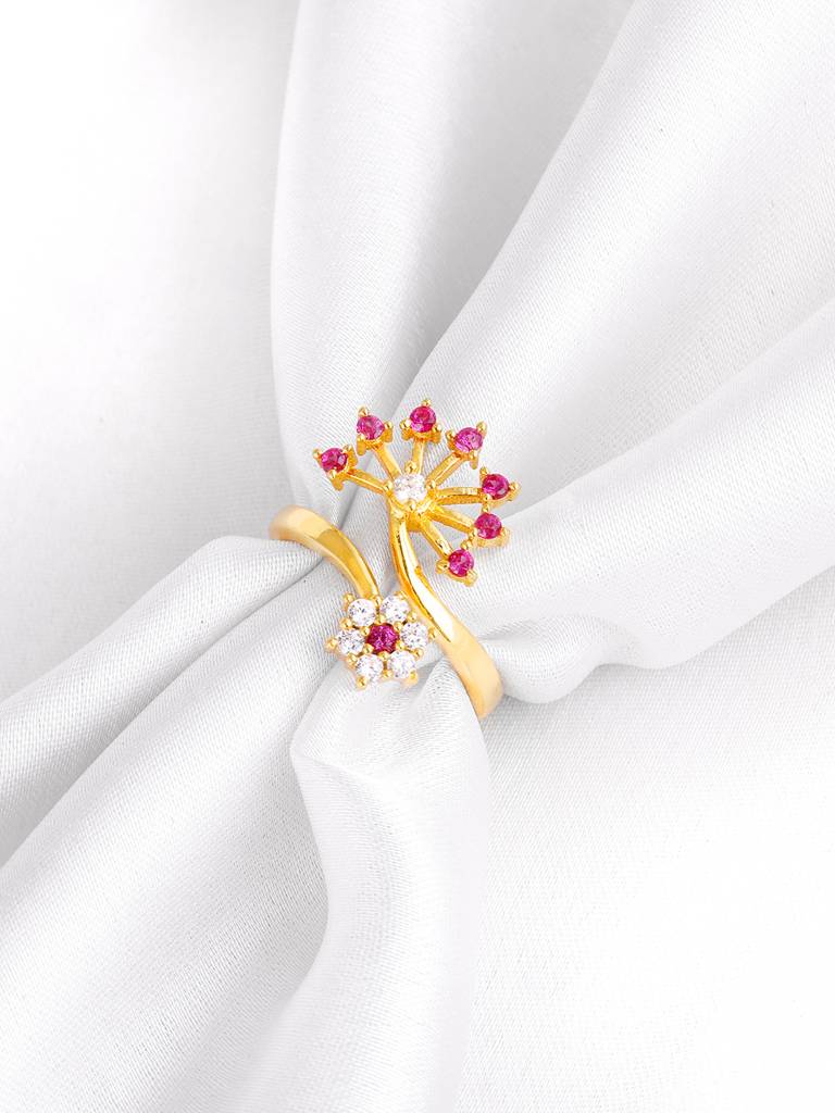 Giva 925 Sterling Silver Golden Beautiful Celosia Ring