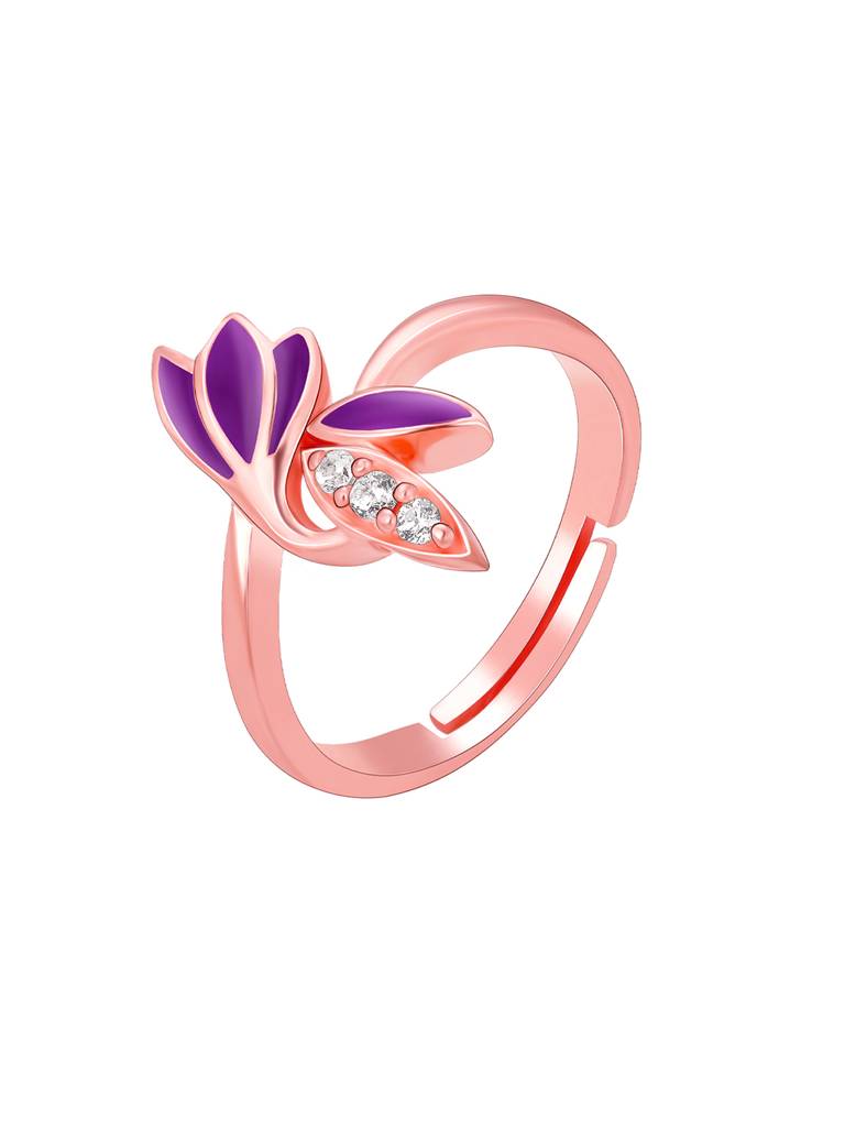 GIVA 925 Sterling Silver Rose Gold Crocus Love Ring