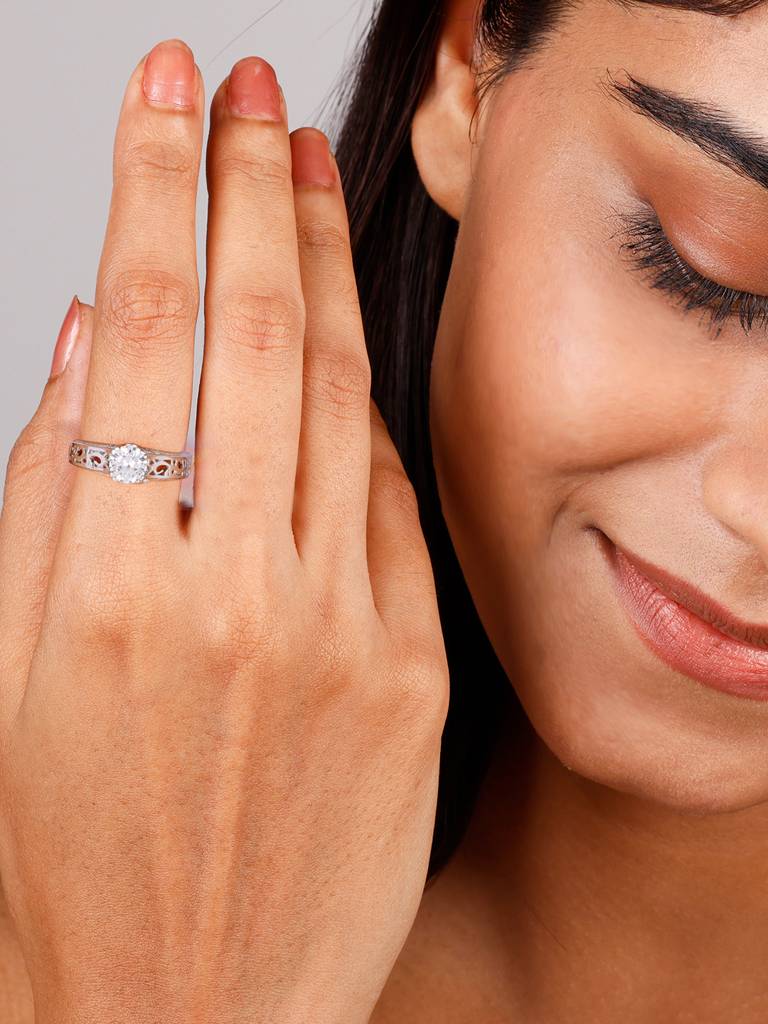 GIVA 925 Sterling Silver Shine Like A Star Filigree Ring