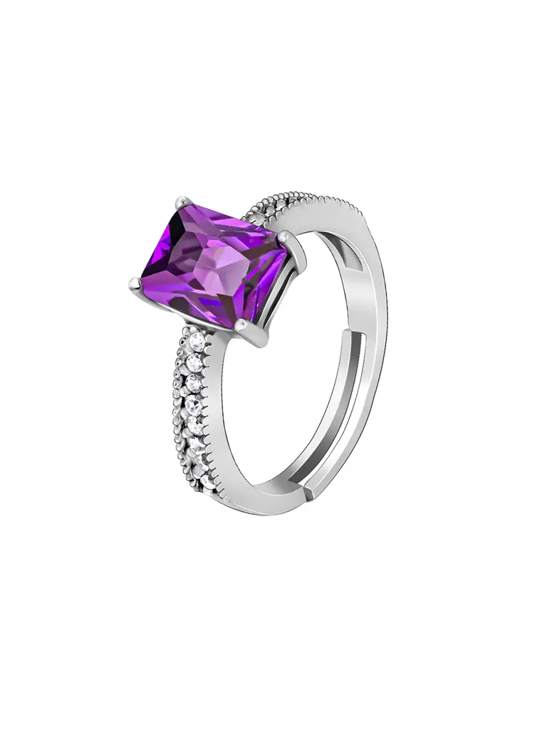 Giva 925 Sterling Silver Purple Vibrant Ring