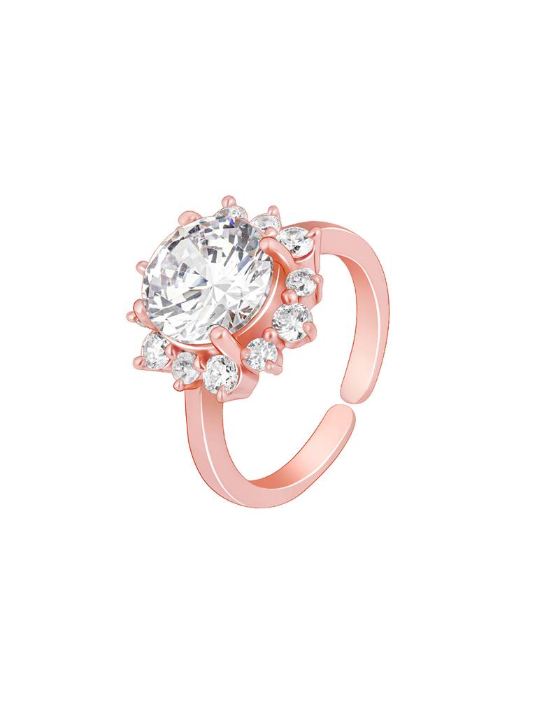 GIVA 925 Sterling Silver Anushka Sharma Rose Gold Floral Magic Ring