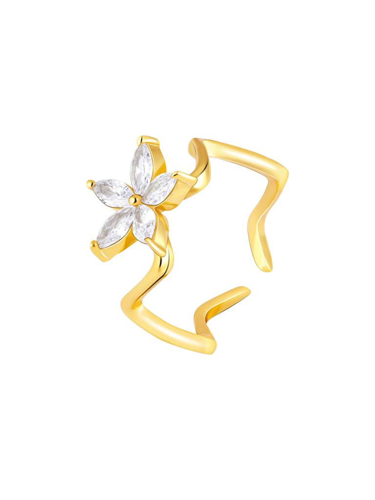 GIVA 925 Sterling Silver Golden Lily Ring
