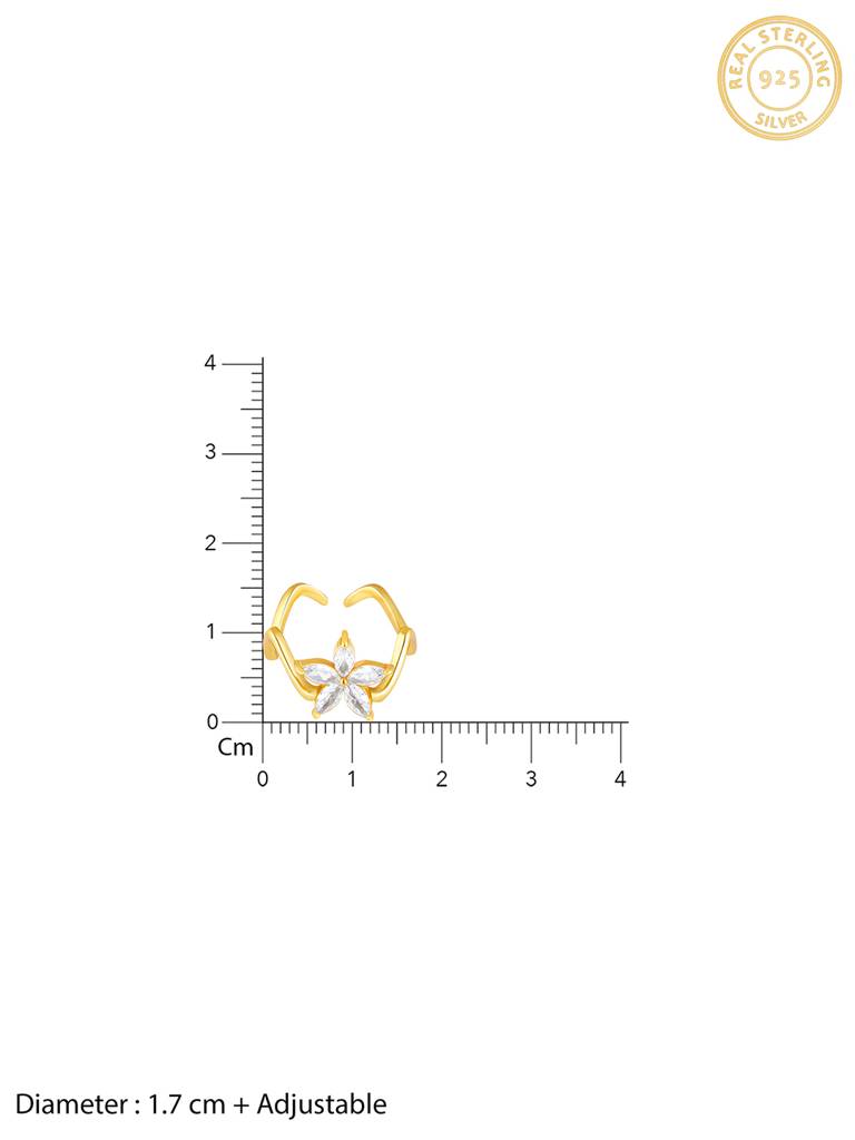 GIVA 925 Sterling Silver Golden Lily Ring