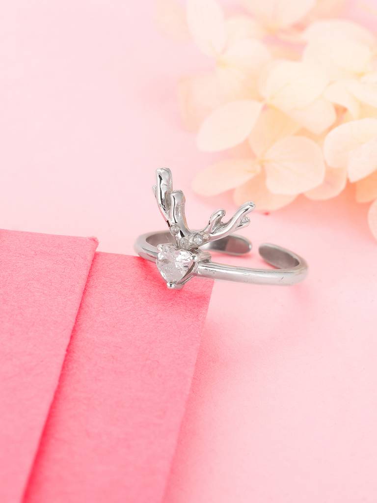 GIVA 925 Sterling Silver Deer Heart Ring