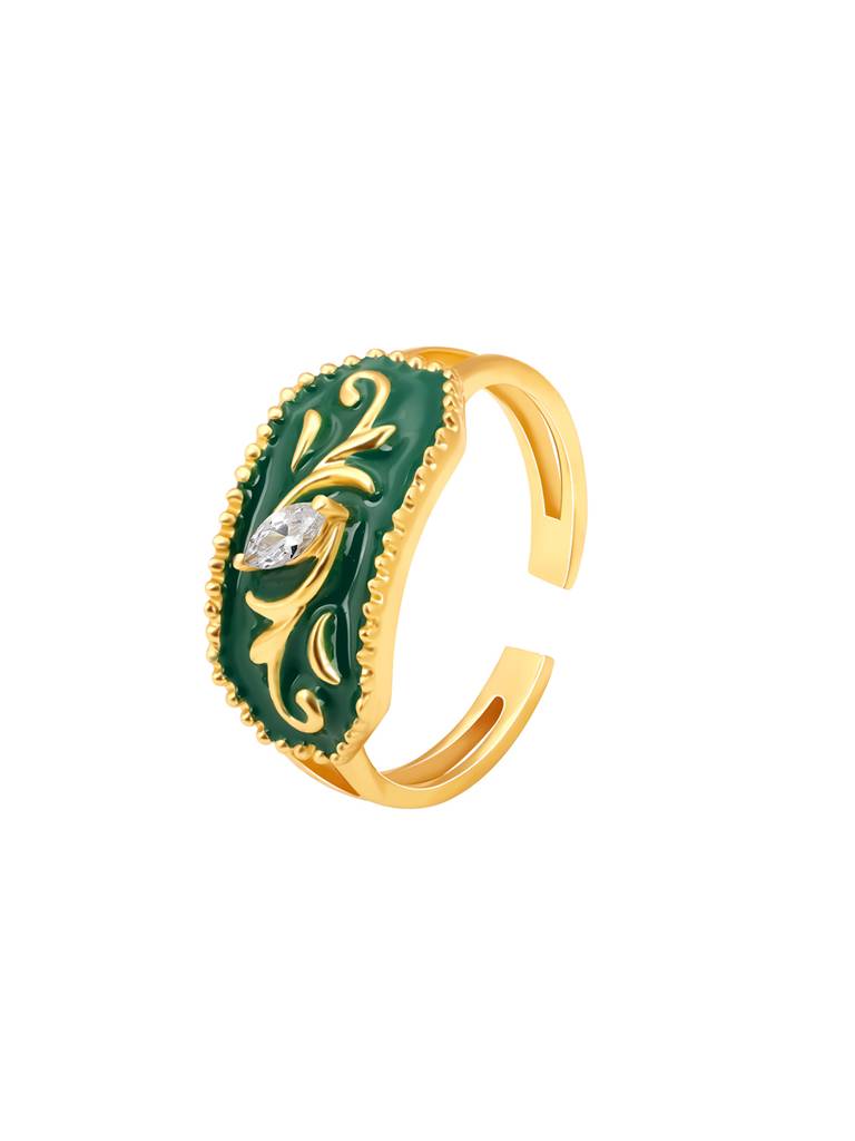 GIVA 925 Sterling Silver Golden St Peters Church Floral Ring