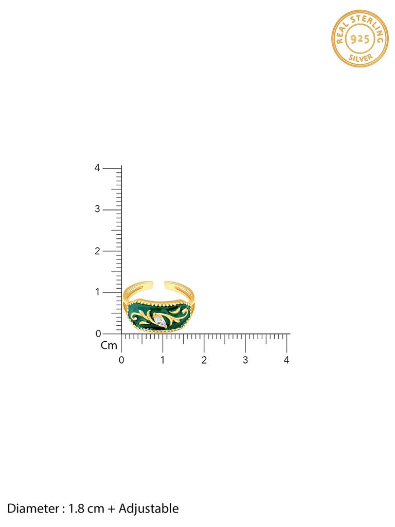 GIVA 925 Sterling Silver Golden St Peters Church Floral Ring