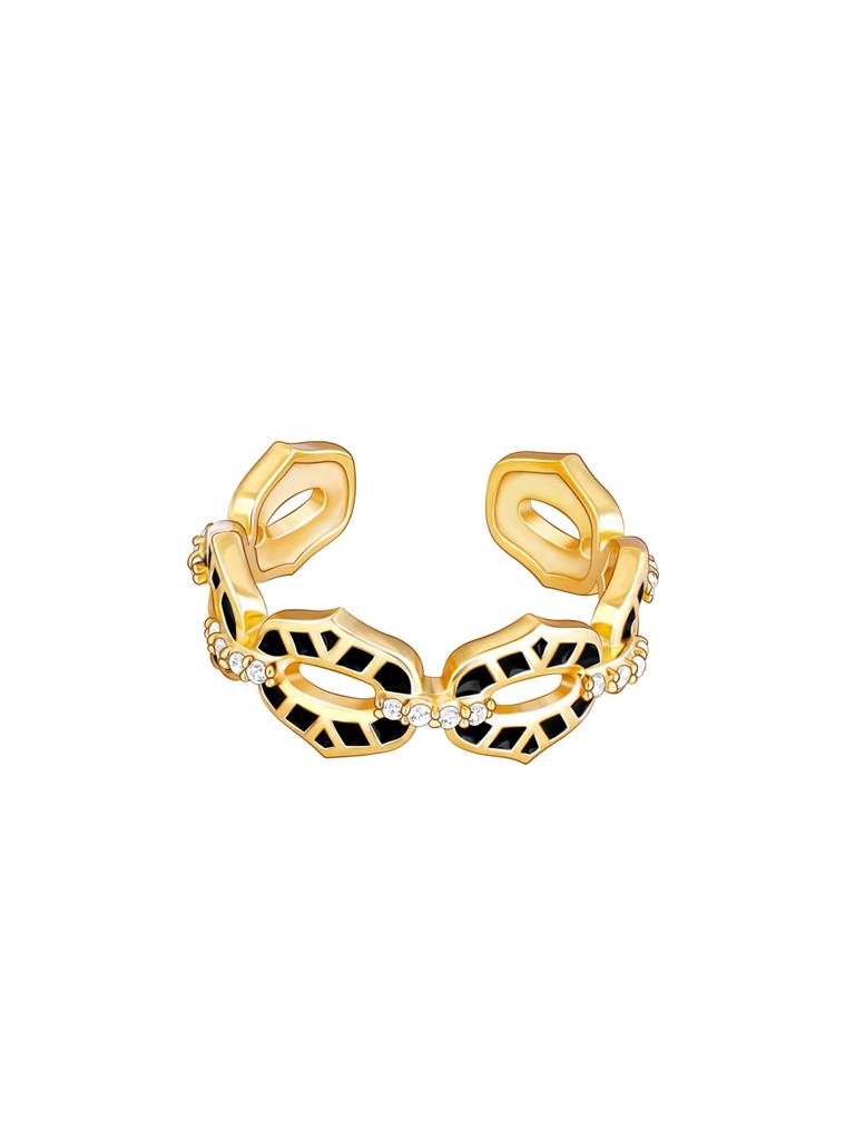 GIVA 925 Sterling Silver Golden Mughal Architecture Ring